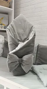 Комплект для новонародженого постіль та конверт велюр Сердечки сірий synthetic.ua - Фото 1