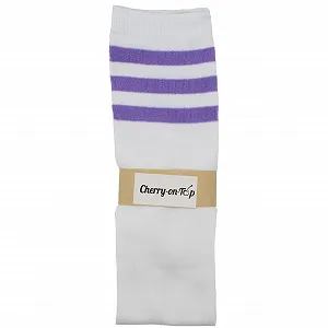 Чулки до бедра Белые гольфы до колена Женские гольфы до колена Полосатые длинные белые гольфы для черлидеров и паб-гольфа synthetic.ua - Фото 1