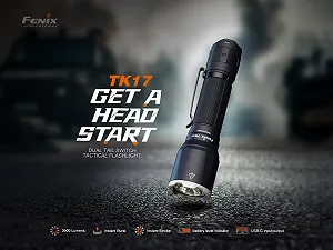 Ліхтар Fenix TK17 LED Тактичний Надзвичайно Яскравий 3600 люмен, 6000 мАг Акумулятор USB-C, 330 м, IP68 Водонепроникний synthetic.ua - Фото 1