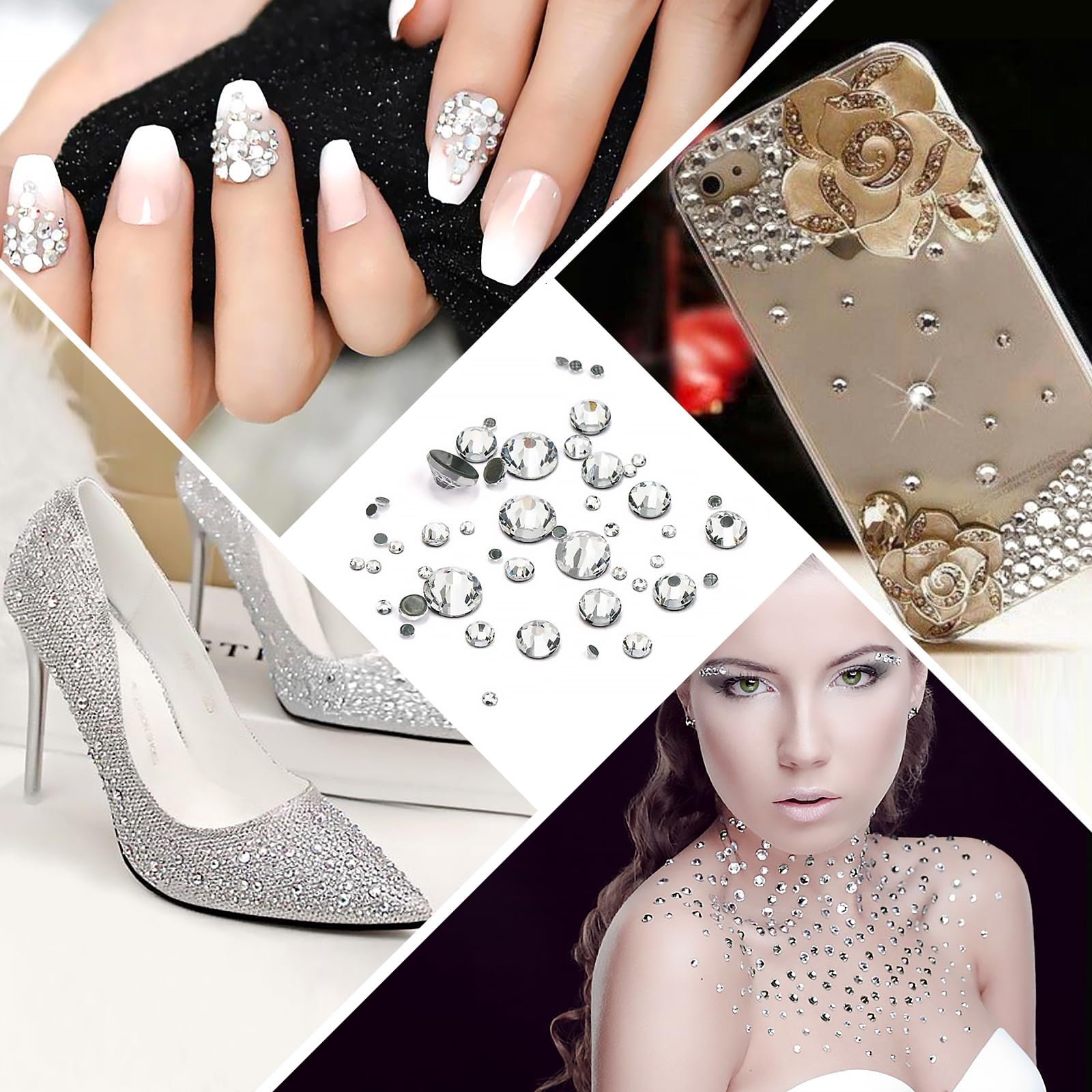 Стразы для ногтей 1440 шт., Блестящие камни для ногтей, Стразы, Камни для ногтей, с пинцетом для подбора и ручкой для подбора страз, Набор хрустальных страз для ногтей для DIY одежды, фото №7