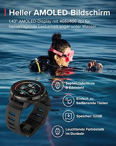 Смарт-годинник та спортивний годинник SUUNTO Ocean, AMOLED екран, водонепроникність 100 м, двочастотний GPS, автономна карта, 95+ видів спорту, відстеження HRV та якості сну, 40 годин роботи батареї в режимі дайвінгу synthetic.ua - Фото 1