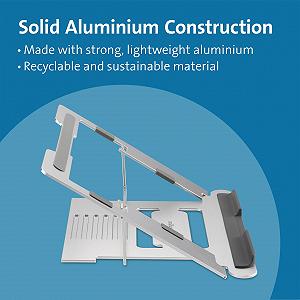 Подставка для ноутбука Kensington Easy Riser, регулируемая по высоте, складная, алюминиевая, для экранов до 16 дюймов, серебристая (K50417WW) synthetic.ua - Фото 1