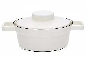 Кастрюля-жаровня эмалированная 1,25 л 20 см Белый 125 543 - Фото 1