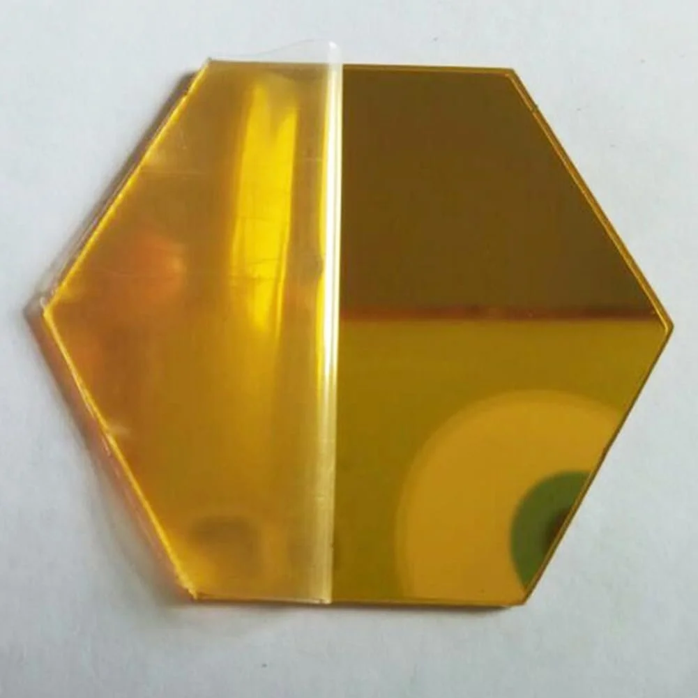 Настінна наклейка Дзеркальна плитка Hexagon 24 шт. Gold, фото №7