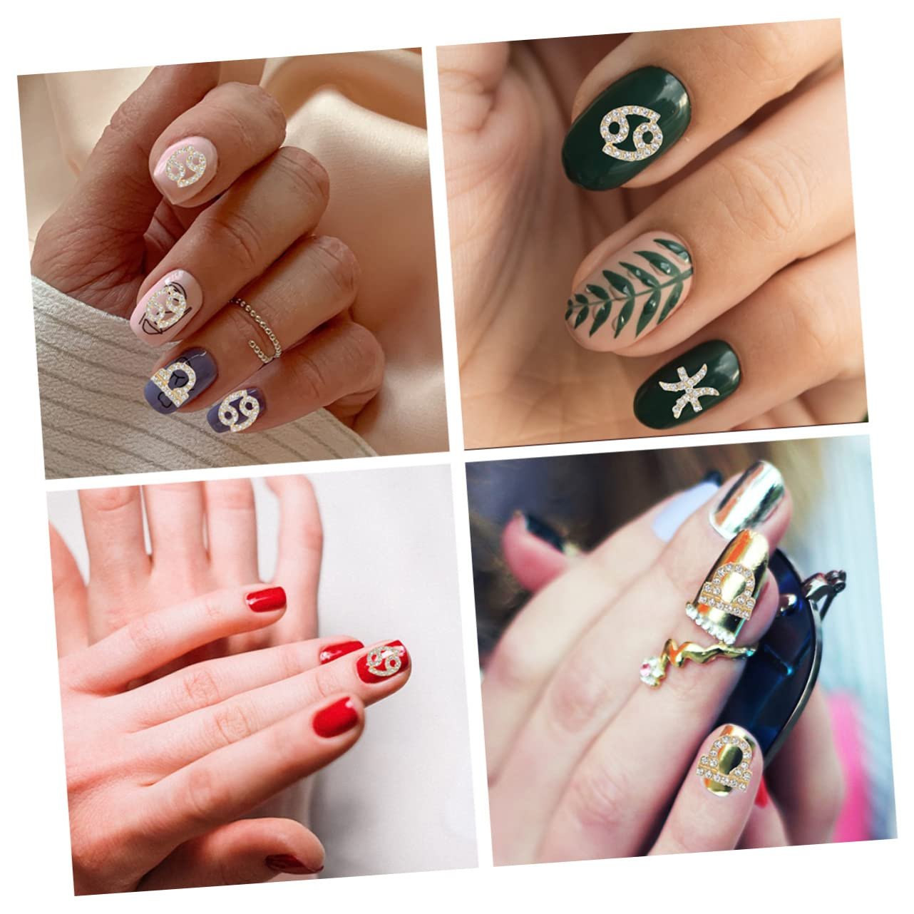 Прикраси для нігтів Healeved 24 шт, металеві, зі стразами, декор, фото №6