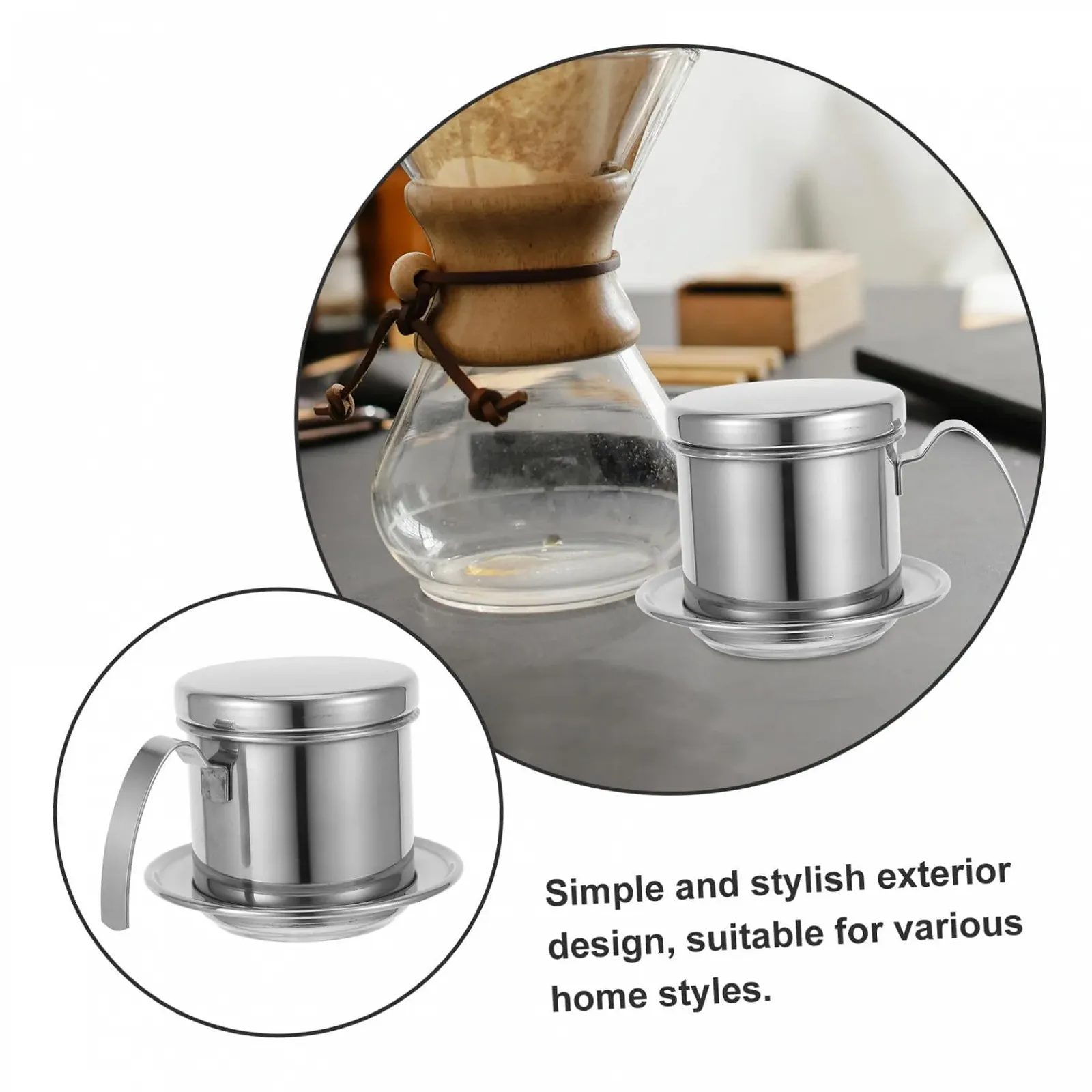 В’єтнамська кавоварка Ipetboom з нержавіючої сталі, багаторазового використання з ручкою, стильний кавовий фільтр, фото №9