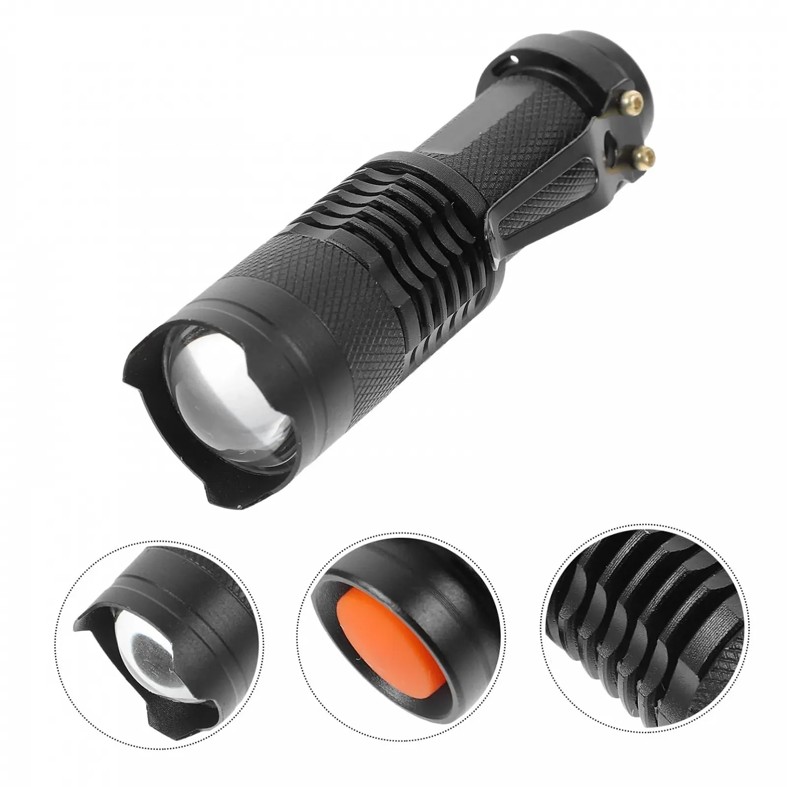 Ліхтарик HOMSFOU Міні LED 7 Вт Водонепроникний Регульований Фокус Zoomable Біле світло, фото №9