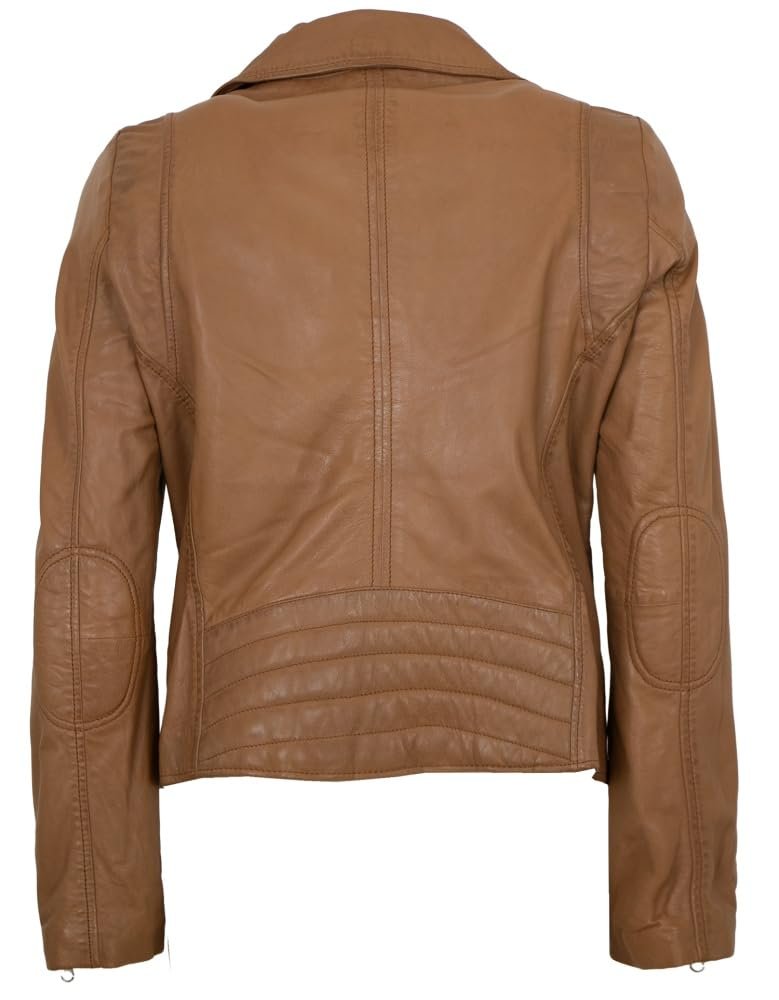 Куртка Biker Otto Kern из натуральной кожи ягненка наппа Cognac, фото №3