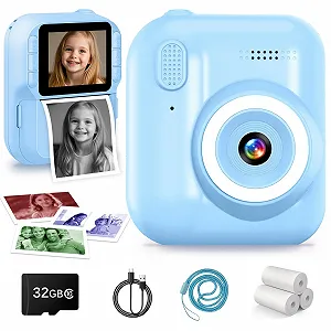 Детская камера мгновенной печати 1080P 2.4" 32GB 3 рулона паперу - Фото 1