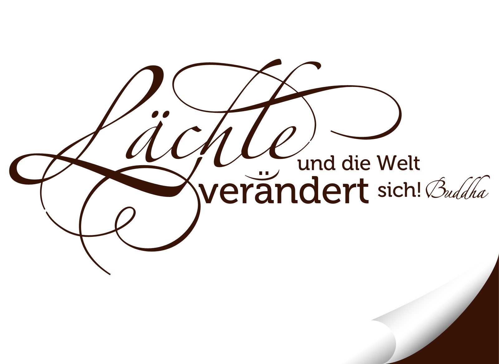 Наклейка на стіну Grandora W994 Quote Buddha Smile 58 x 26 см коричнева, фото №2 Наклейка на стіну Grandora W994 Quote Buddha Smile 58 x 26 см коричнева, фото №2