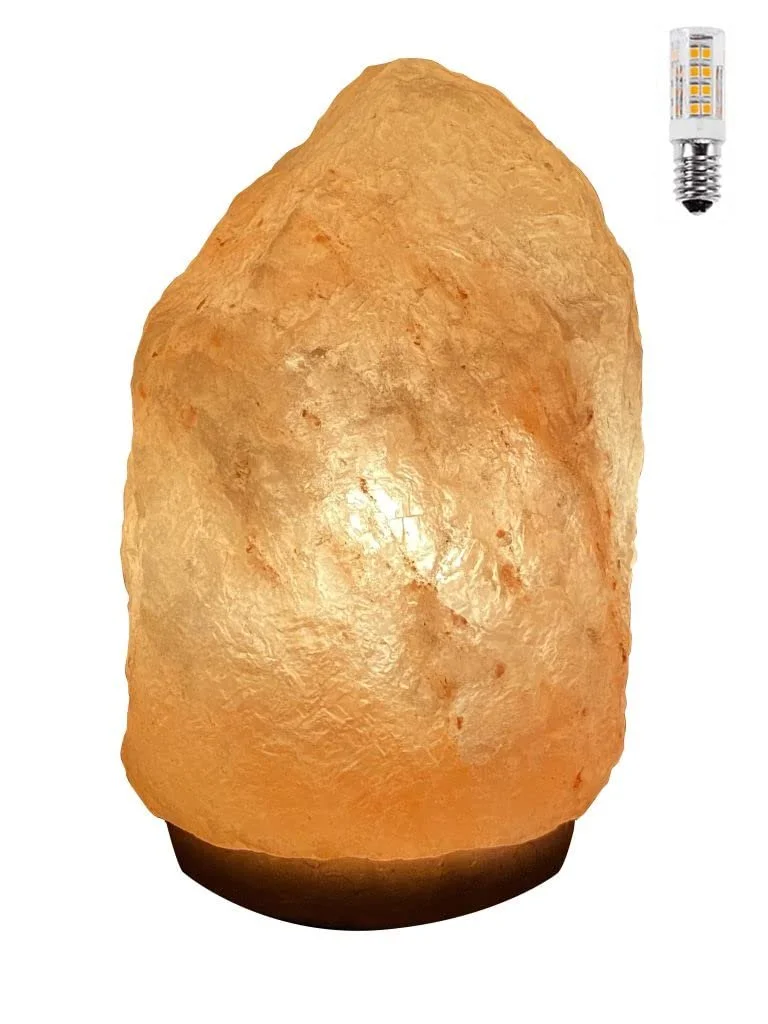 Сольова лампа H HANSEL HOME Himalaya 1.5-2 кг 100% натуральна Дерев'яна основа Пакистан, фото №3