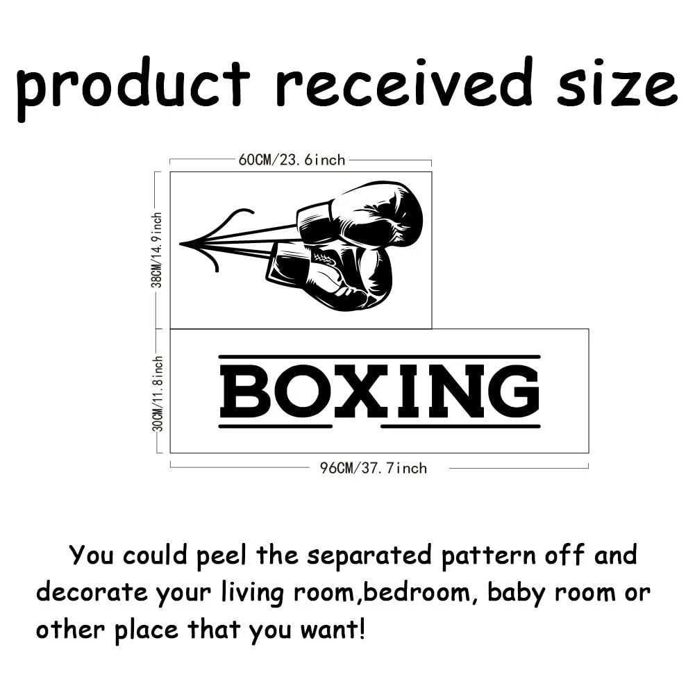 Наклейка на стіну вінілова SUPERDANT Boxing Gloves чорна, фото №2 Наклейка на стіну вінілова SUPERDANT Boxing Gloves чорна, фото №2