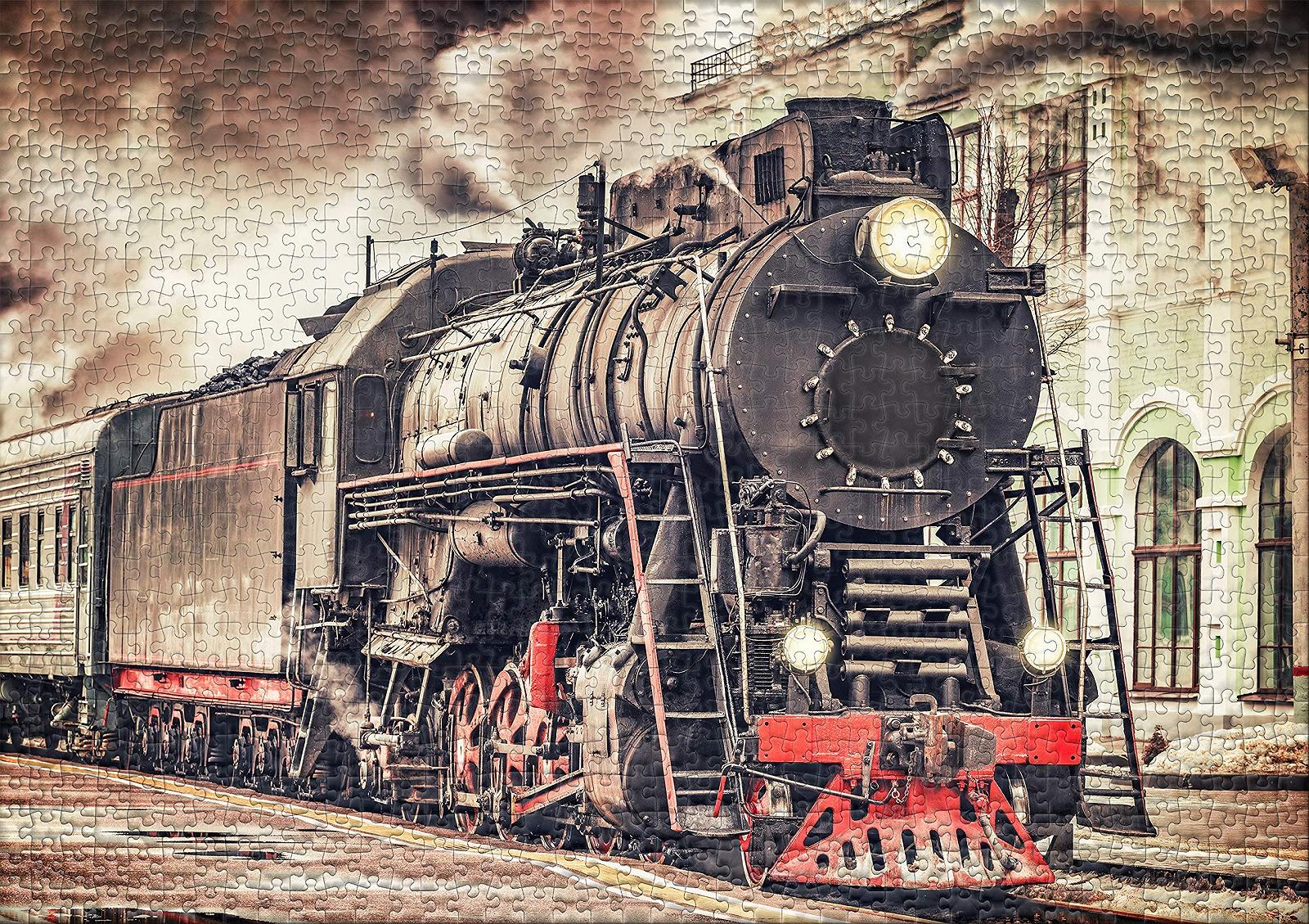 Пазл Ulmer Puzzleschmiede Railroad Classic 1000 деталей Исторический паровоз на вокзале, фото №2