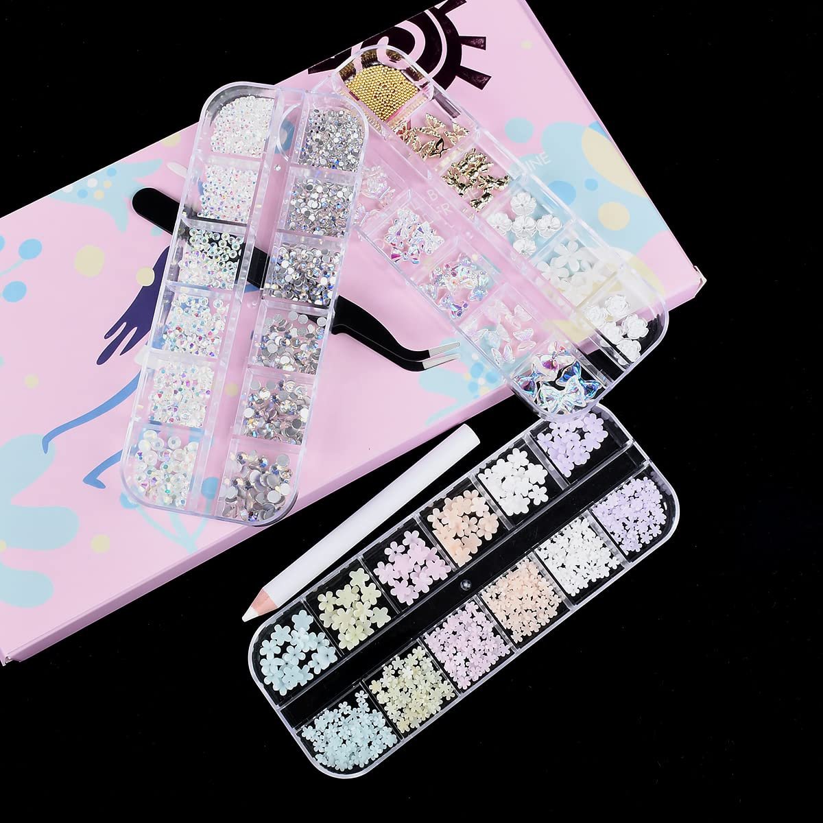 3D Квіти Стрази Набір, 400 шт акрилових, 1500 шт страз, 200 шт, фото №6 3D Квіти Стрази Набір, 400 шт акрилових, 1500 шт страз, 200 шт, фото №6