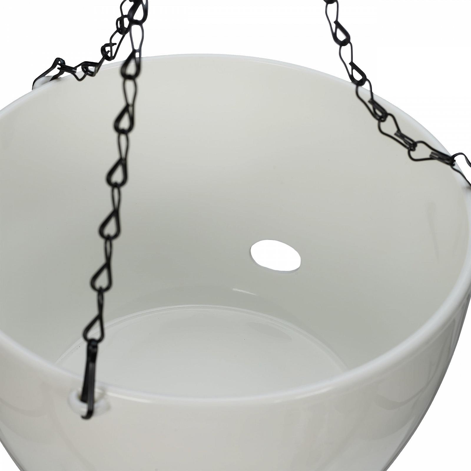 Підвісні кошики Relaxdays Набір 2 шт 56 x 20,5 см з автополивом Білий, фото №7