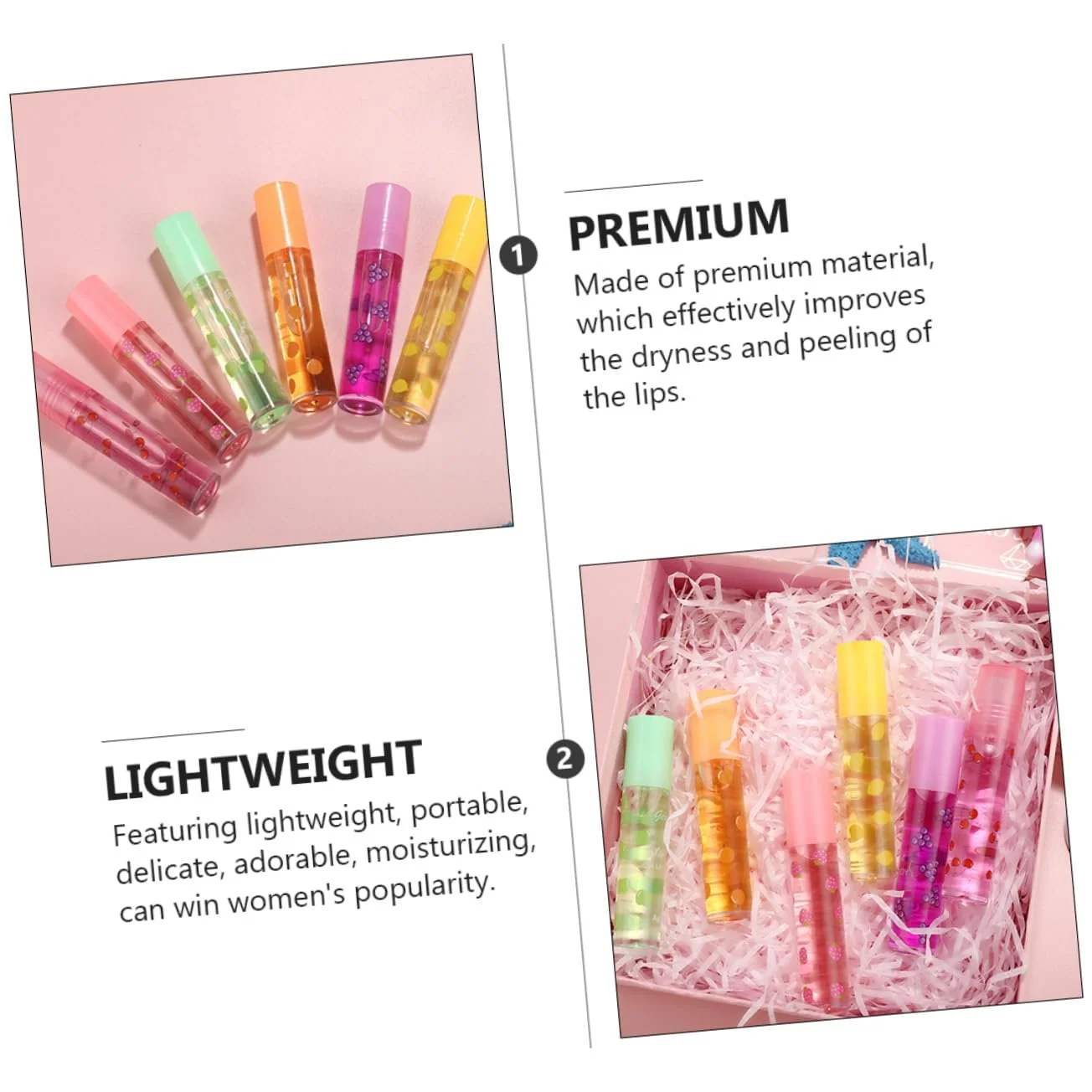 Блиск для губ Outanaya 5St Фруктовий Прозорий Блискучий Прозорий Барвистий, фото №7