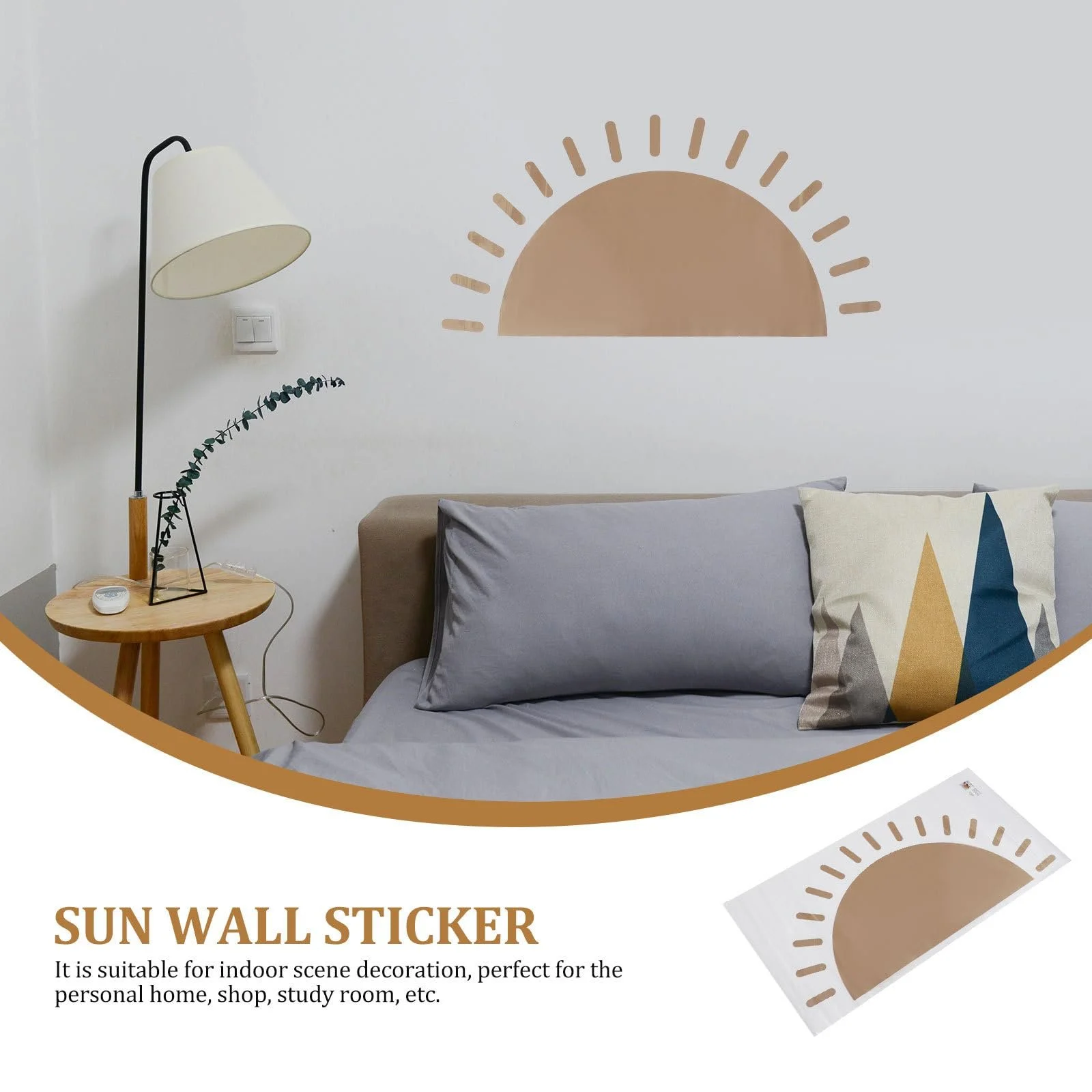 Наклейка на стіну Ciieeo Boho Sun PVC Коричнева, фото №5