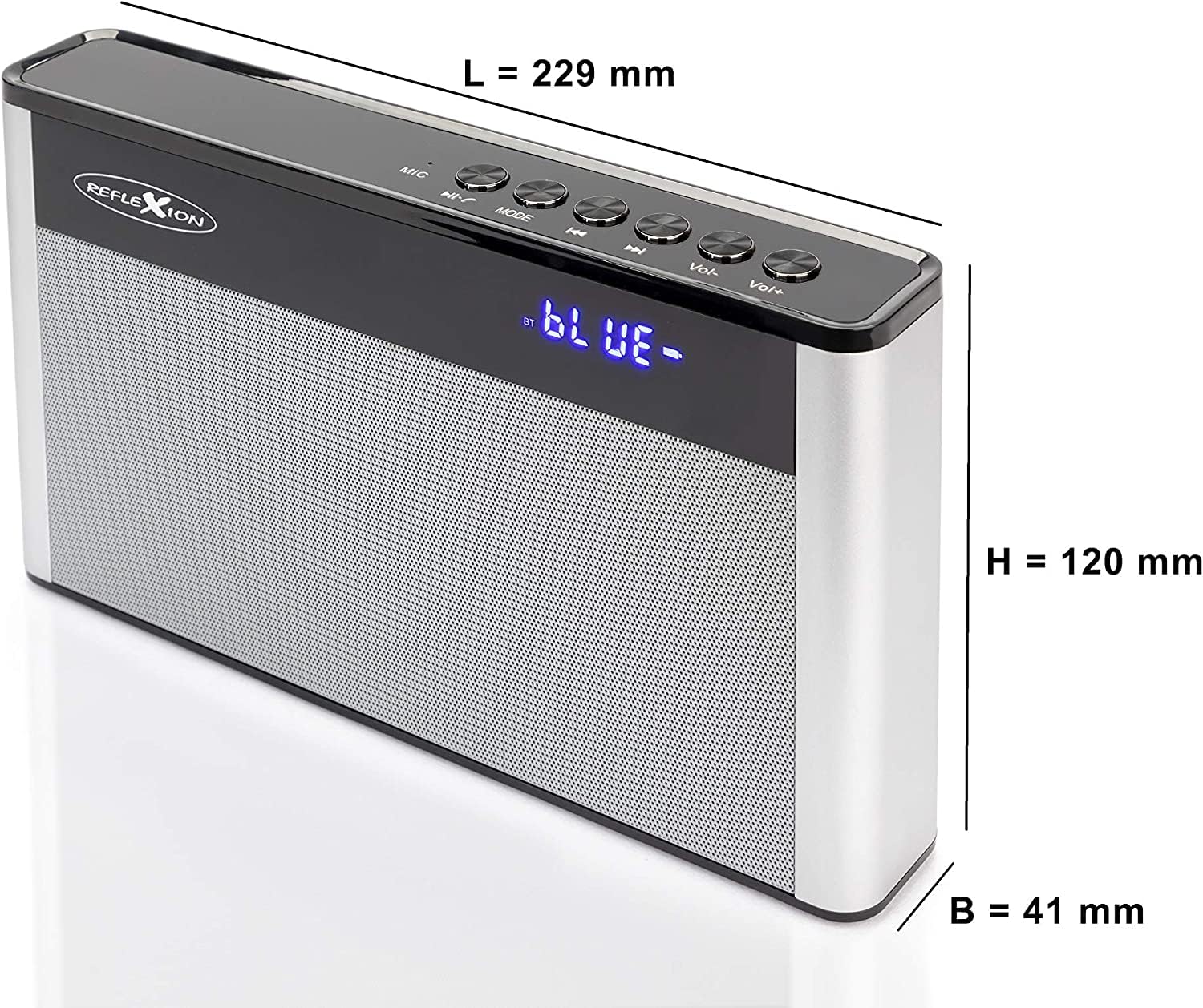 Портативна колонка Радіо Reflexion SB200 Bluetooth FM PLL Тюнер 20 станцій Портативне Сріблястий, фото №5 Портативна колонка Радіо Reflexion SB200 Bluetooth FM PLL Тюнер 20 станцій Портативне Сріблястий, фото №5