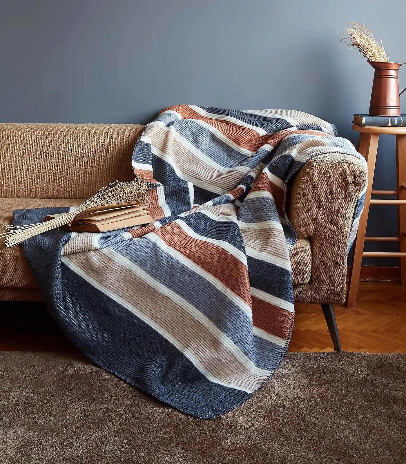 Плед BOHORIA М'який однотонний плед 150 x 200 см Коричневий, фото №3