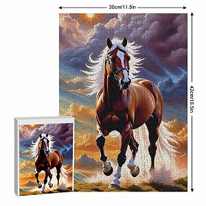 Пазлы деревянные Лошадь 300 элементов 42 x 30 см synthetic.ua - Фото 1
