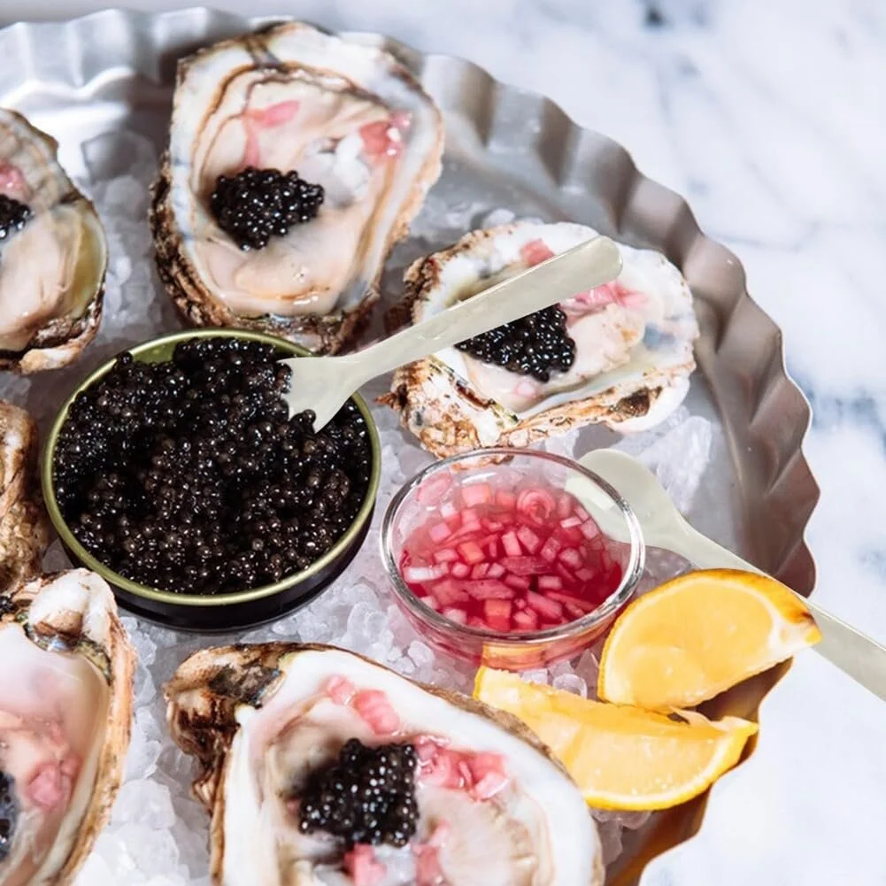 Перламутровая ложка для икры, набор 2 шт, ручной работы, фото №5