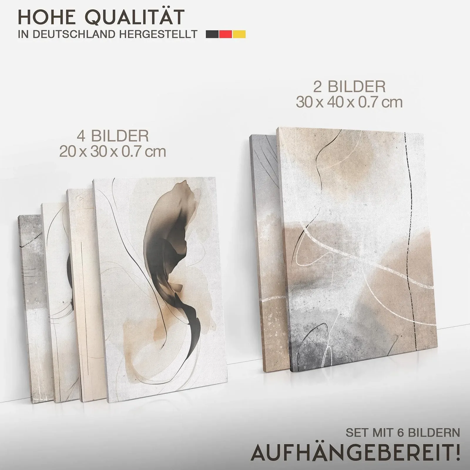 Набір картин Novart Абстракція Бежево-сірий, фото №4 Набір картин Novart Абстракція Бежево-сірий, фото №4