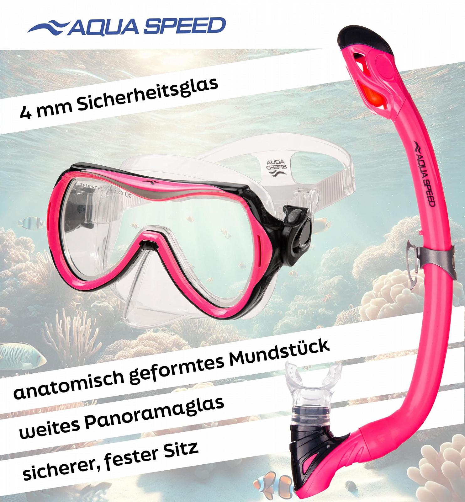 Набір для снорклінгу Aqua Speed Alize з дитячою маскою для дайвінгу Samos, сітчастою сумкою та серветкою з мікрофібри, фото №2
