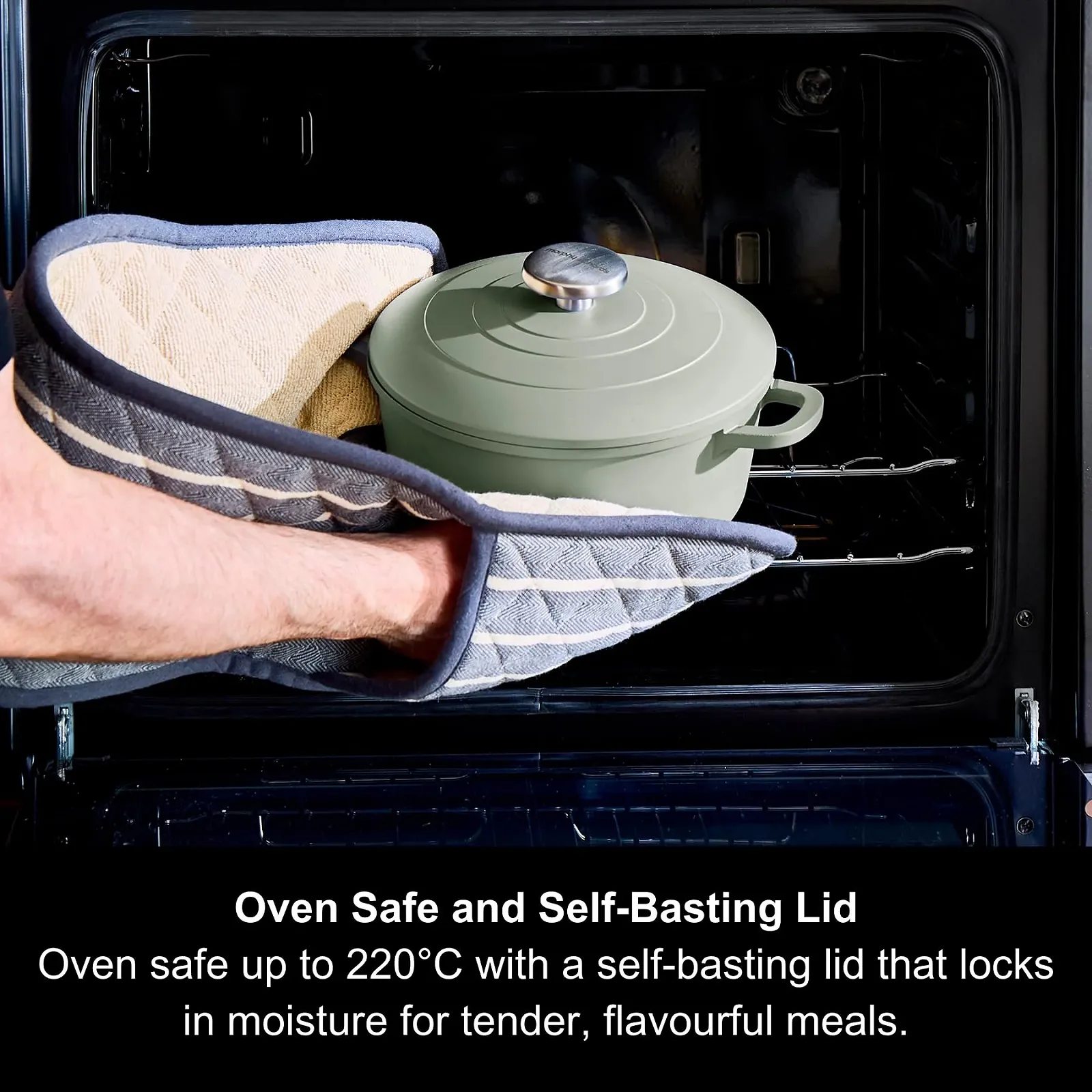 Деко для запікання Morphy Richards 851000 литий алюміній 20 см антипригарне покриття зелене, фото №6