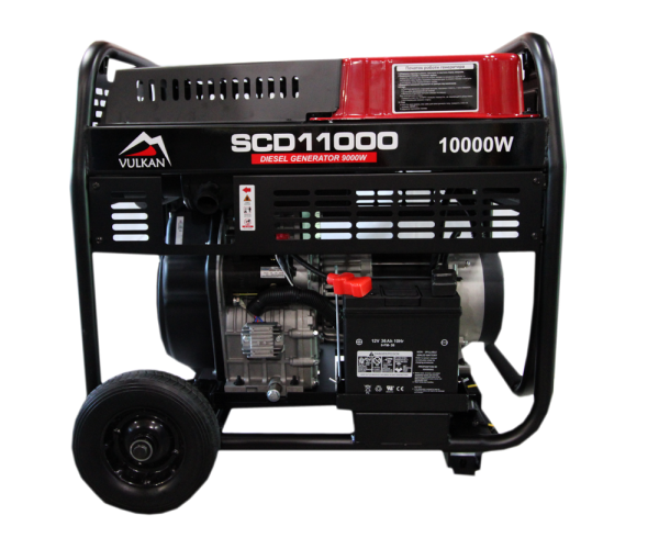 Генераторна установка SCD11000 дизель 1ф 9кВт ел старт 18л колеса, фото №3