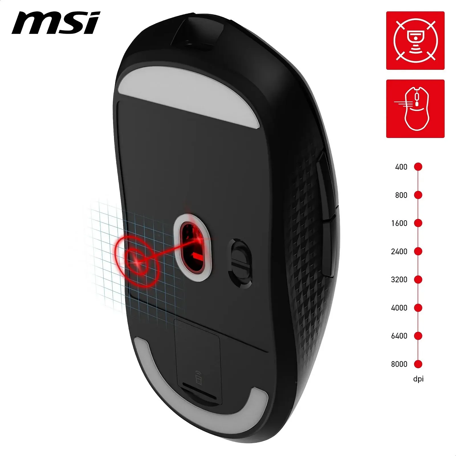 Мышь MSI Versa 300 Беспроводная Игровая 8000 DPI Оптический Сенсор, фото №6