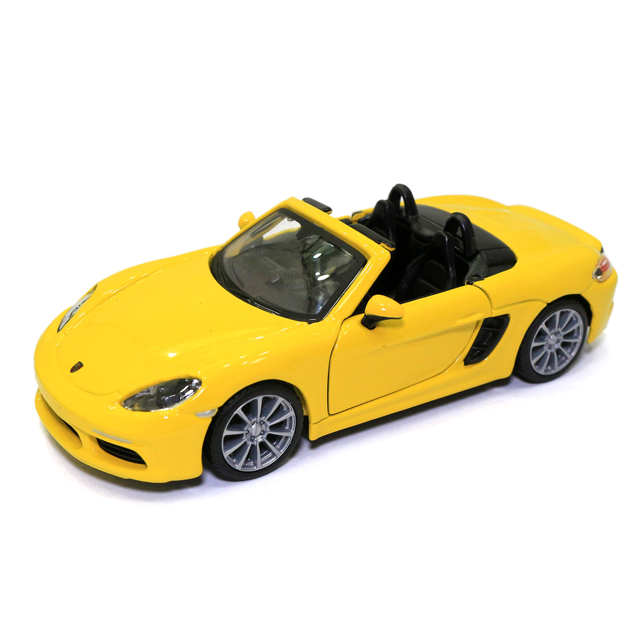 Машинка металлическая Porsche 718 Boxster Bburago Порше желтый 13*4*6 см (18-43049), фото №4