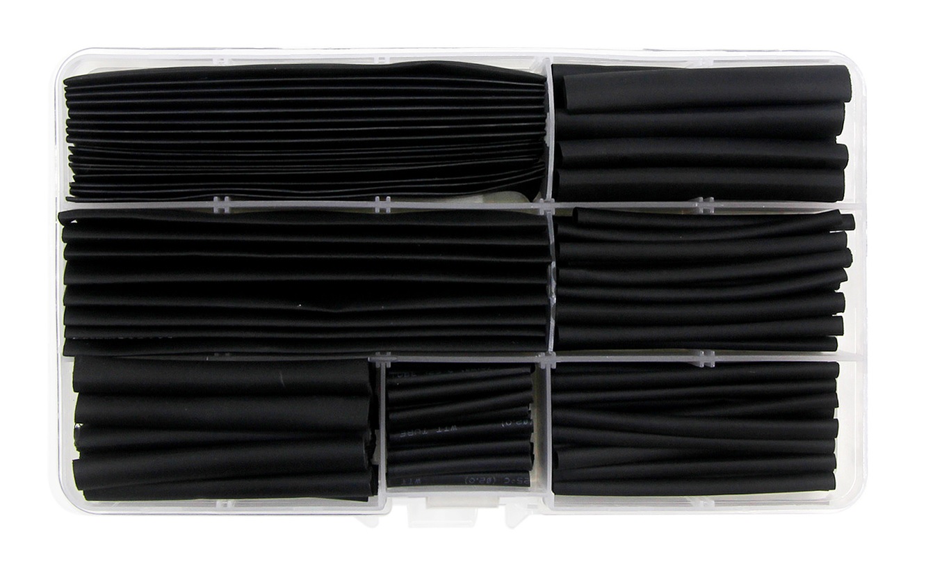 Набор термоусадок 150 шт PWR 2-13 мм черный, фото №2