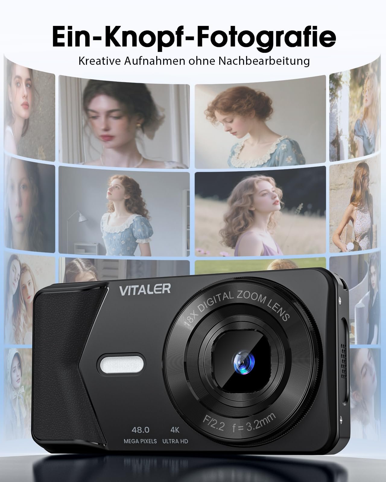 Цифровой фотоаппарат 64MP 4K с двойным объективом, корпус из цинкового сплава, 2.8-дюймовый ЖК-экран, карта Micro SD 32 ГБ, 18-кратный цифровой зум и OTG-адаптер, компактный фотоаппарат для подростков, начинающих (черный), фото №8