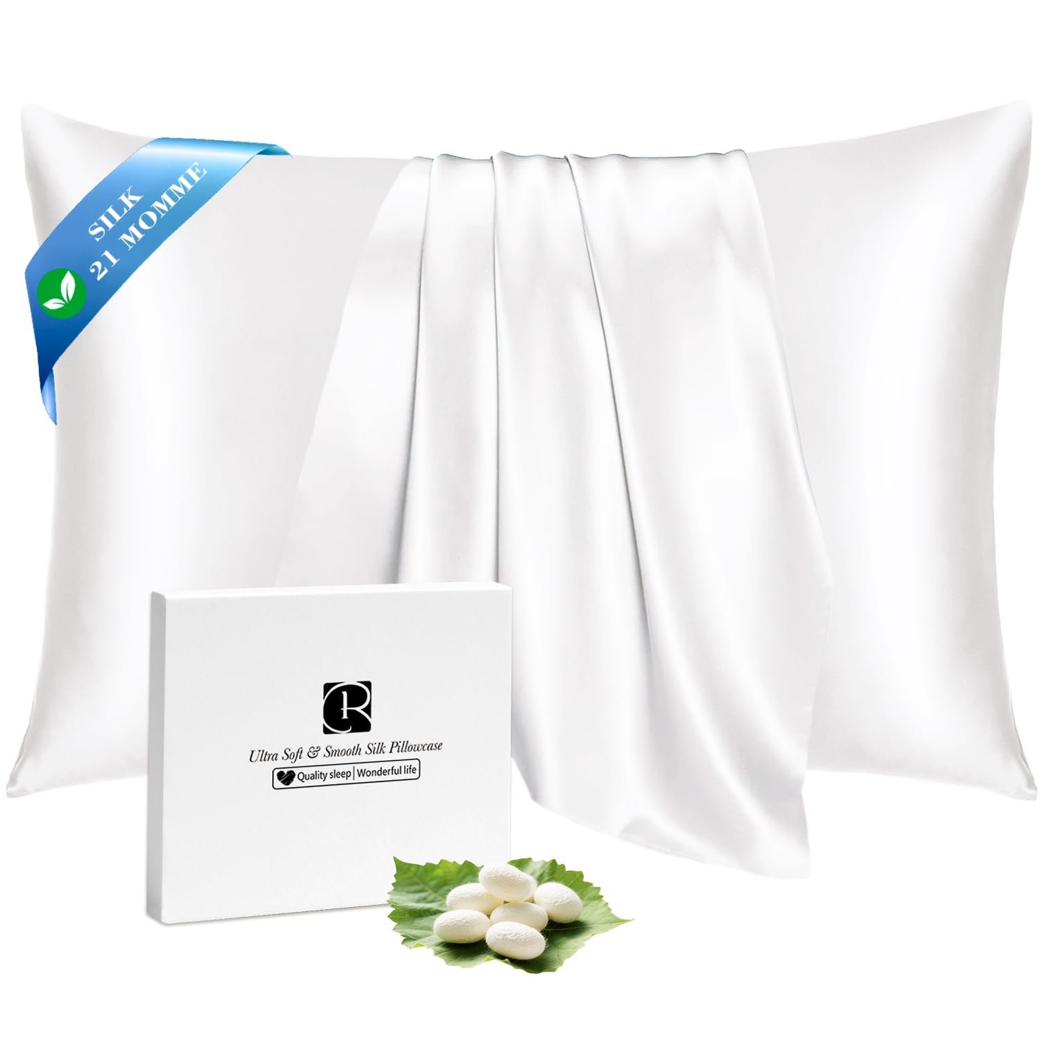 Наволочка Ravmix Silk, 40 x 80 см, 1 шт., цвет слоновой кости, фото №8