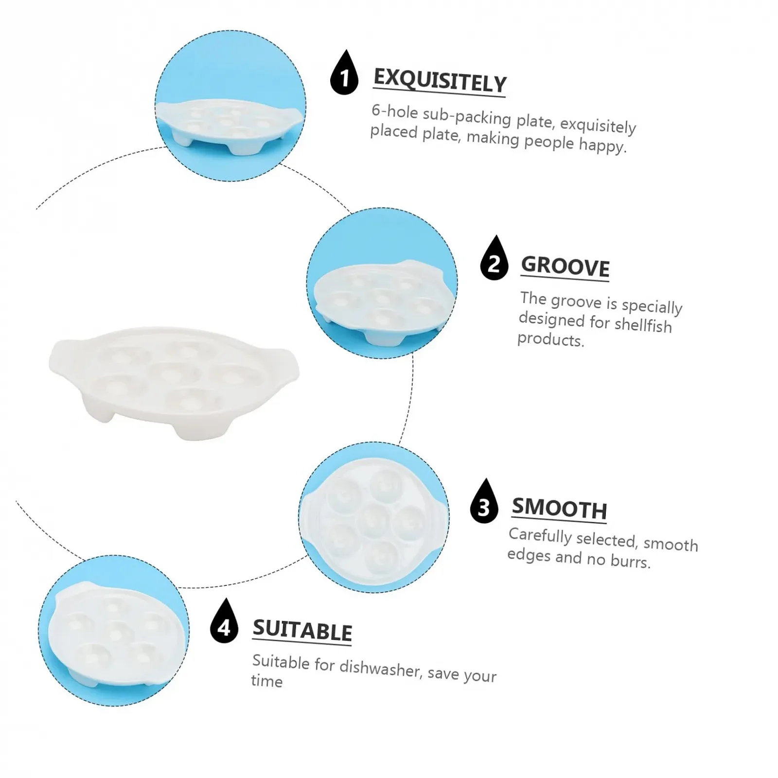 Форма для запекания улиток керамическая на 6 отверстий белая 1 шт., фото №8