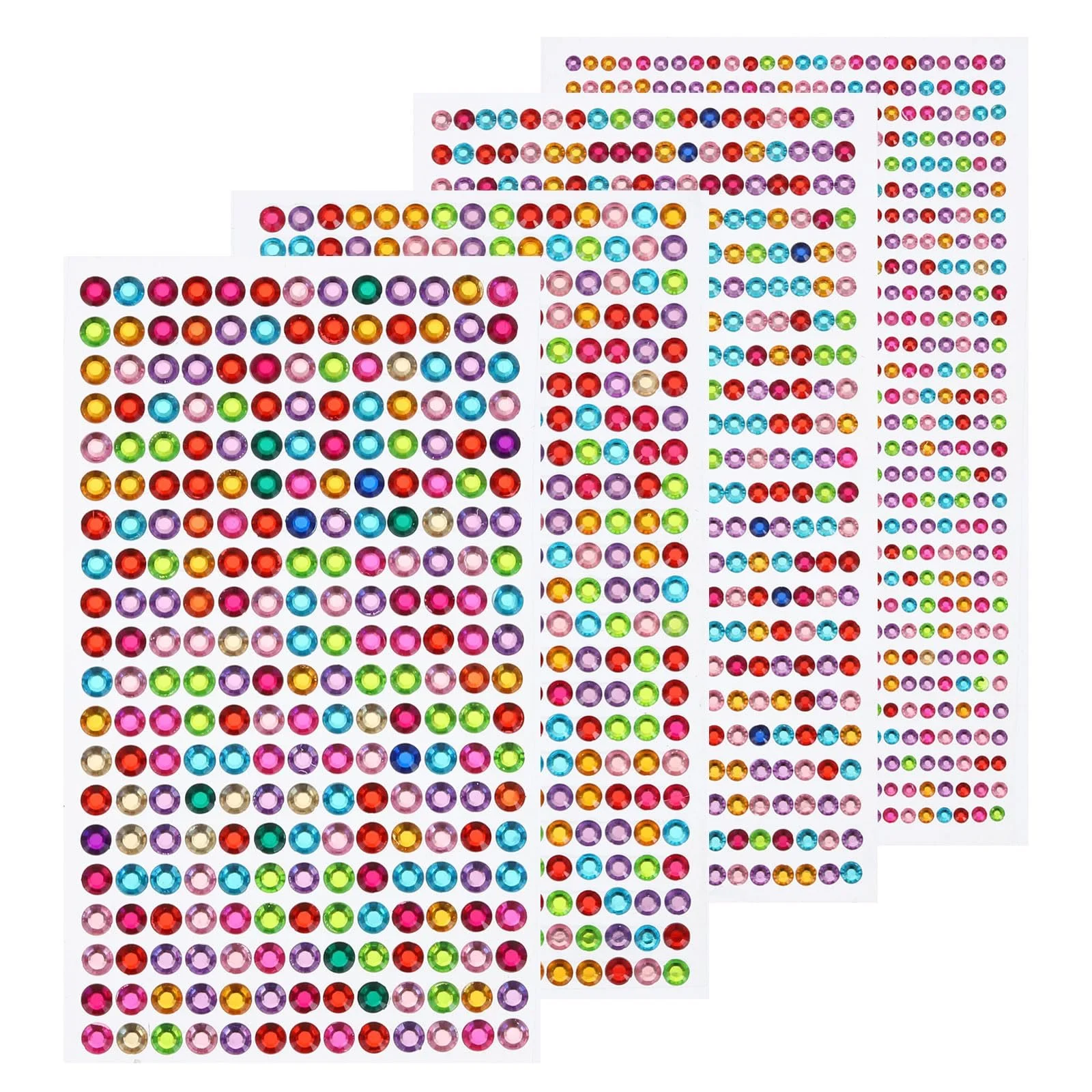 Стрази Мультиколір 3/4/5/6 мм, 1792 шт, фото №1