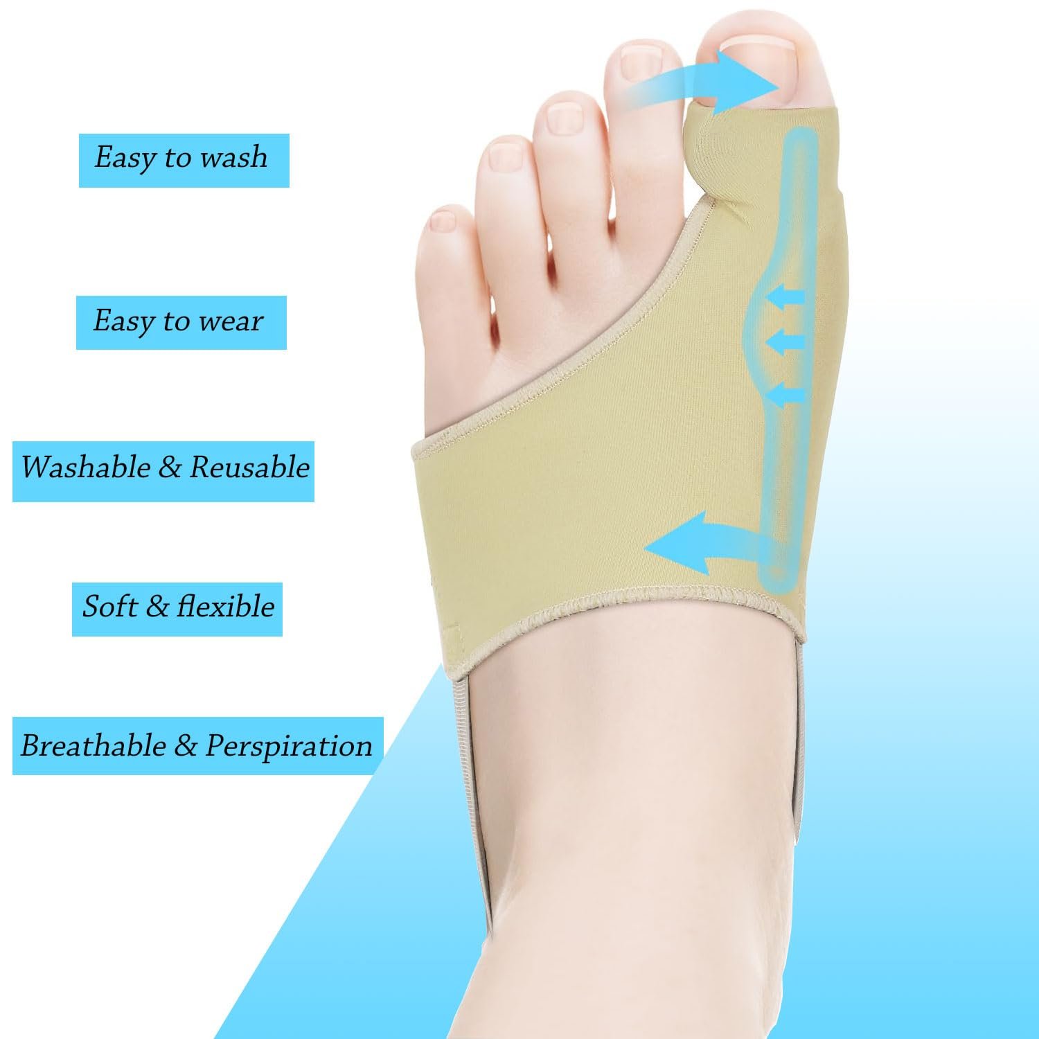 Подушечка для великого пальця Hallux Valgus для роздільників, шкарпетки для захисту пальців ніг з гелем, фото №4