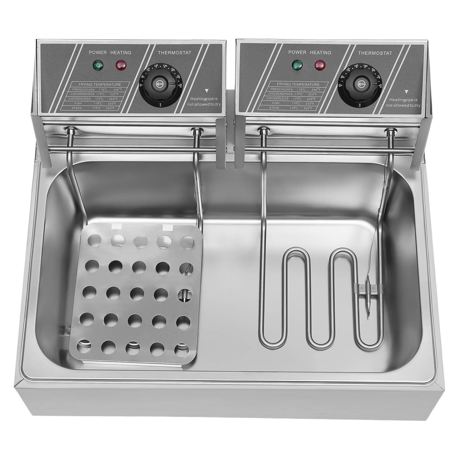 Подвійна фритюрниця 12L Неіржавна сталь 3.2KW 60°C-200°C, фото №5