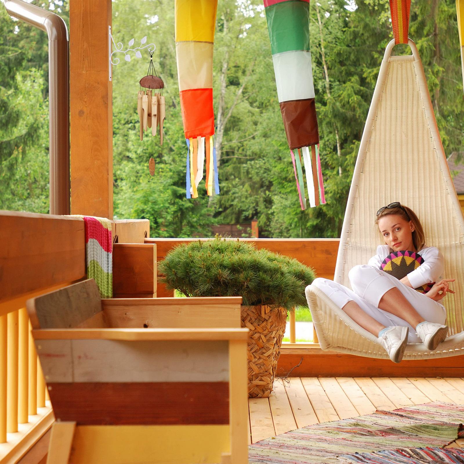 Кронштейн для підвісного кошика Relaxdays Leaves 30 x 29.5 x 2 см залізний Білий, фото №3