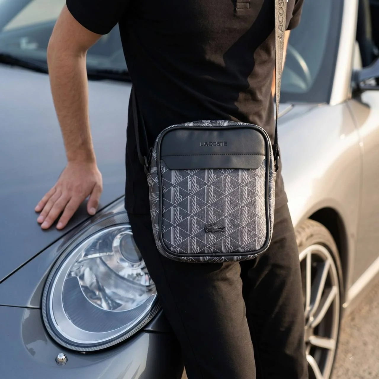 Чоловіча сумка Lacoste Monogram Black, фото №7