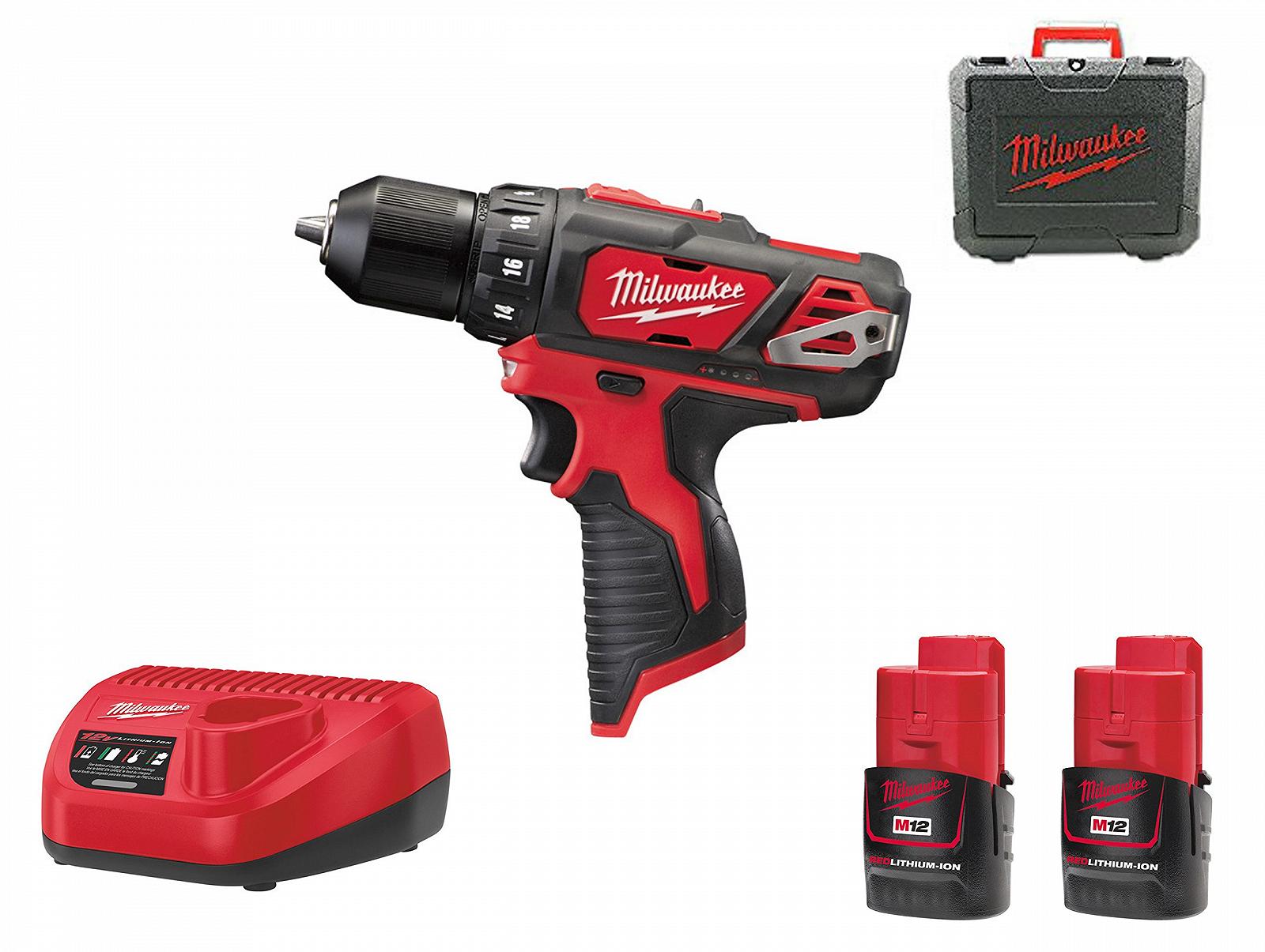 Шурупокрут Battery-Powered Drill Milwaukee 4933451460 M12BDD-152C 2x 12V/1.5Ah Li-Ion, фото №1