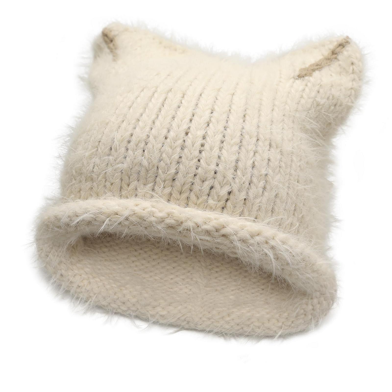 В'язана шапка з котячими вушками ZLYC Slouchy Grunge Мила зимова, фото №5