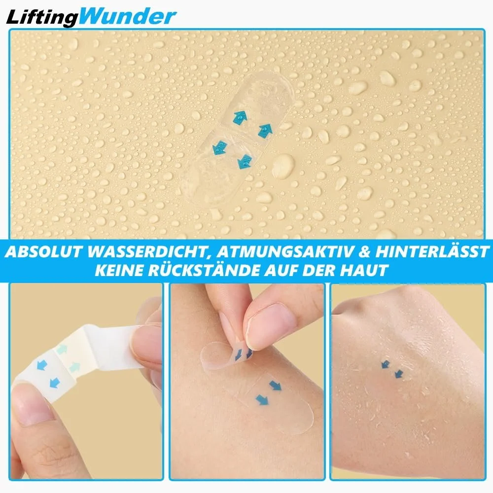 Стрічки для підтяжки обличчя LiftingWunder, невидима підтяжка обличчя, наліпки, 60 штук в упаковці, фото №5