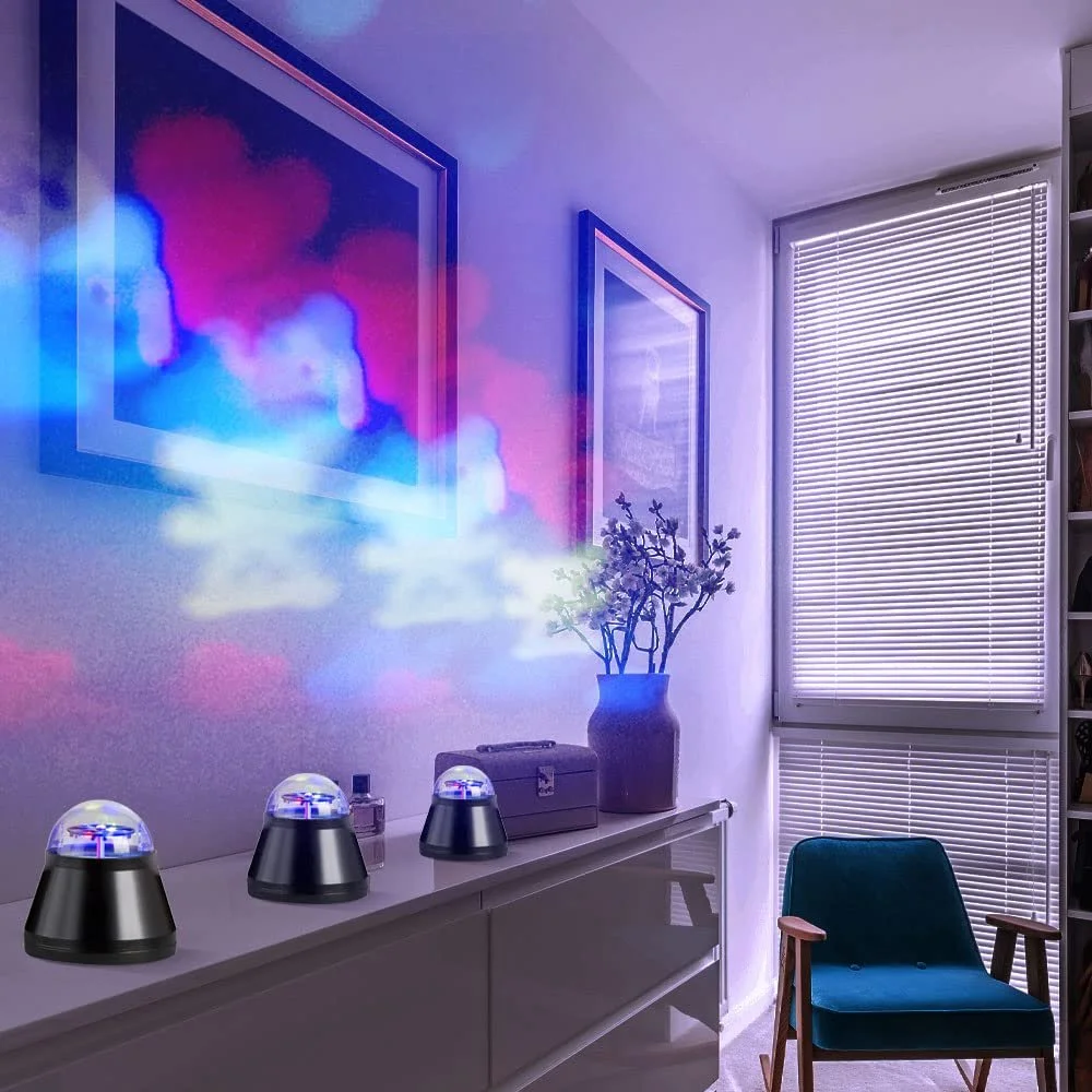 Настільна лампа etc-shop Дитяча з ведмедиками Кольорова проекційна світлодіодна Чорна 1x LED 4 Вт 10 x 10.5 см Набір з 3 шт., фото №2