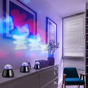 Настільна лампа etc-shop Дитяча з ведмедиками Кольорова проекційна світлодіодна Чорна 1x LED 4 Вт 10 x 10.5 см Набір з 3 шт. synthetic.ua - Фото 1