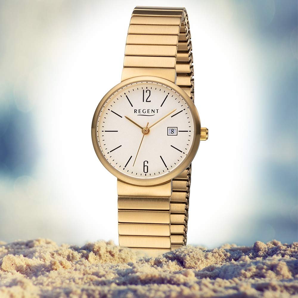 Часы REGENT Женские F-1203 Аналоговые Кварцевые Ремешок из нержавеющей стали IPG, Браслет, фото №4
