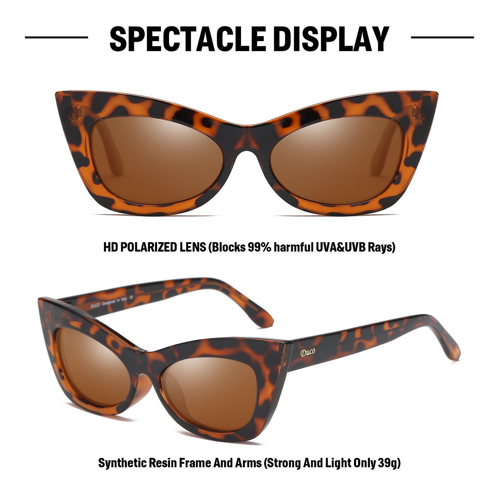 Сонцезахисні окуляри Котяче око DUCO Модні Жіночі UV Protection Поляризовані Ретро, фото №3