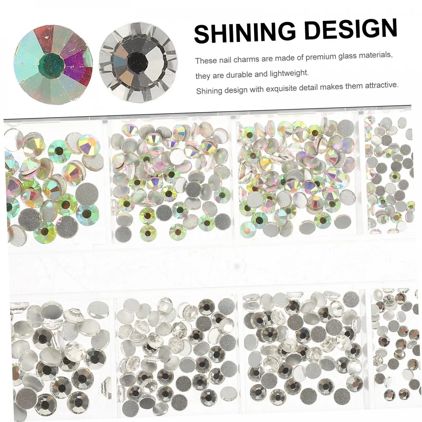 Стрази для нігтів PLAFOPE Flatback Змішаний колір, фото №6