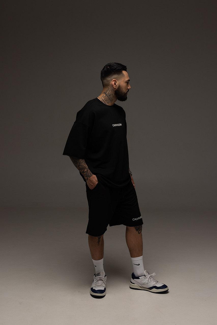 Костюм мужской летний черный Calvin Klein Стильный оверсайз на лето Базовый комплект для мужчины, фото №5 Костюм мужской летний черный Calvin Klein Стильный оверсайз на лето Базовый комплект для мужчины, фото №5