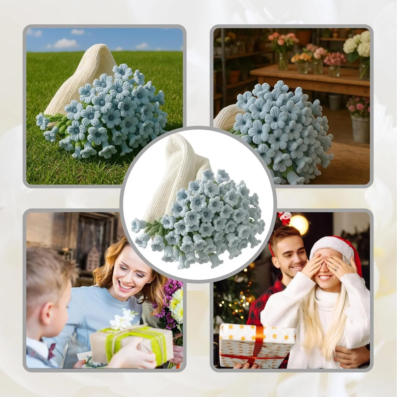 Одеяло Цветочное, Одеяло Букет, Цветочное Одеяло, Идея подарка на День матери, День рождения, Свадьба, Романтическое украшение для дома (40 x 40 см, DIY набор материалов), фото №7